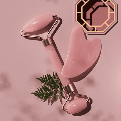 Rodillo Masajeador de Cuarzo Rosa Relax & Glow