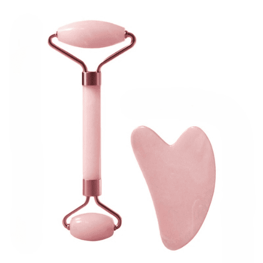 Rodillo Masajeador de Cuarzo Rosa Relax & Glow